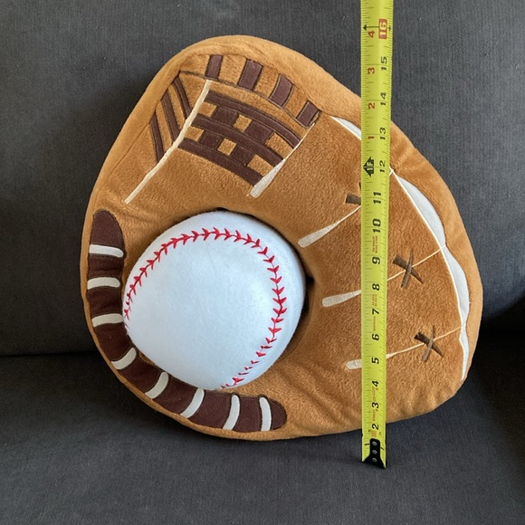 Vintage Baseball Glove & Ball Plush Pillow with Removable Ball - Picture 4 of 4